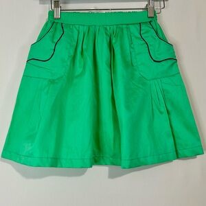 Anaychay Girls Mandil Woven Satin Cotton Skirt Jade Green NWT